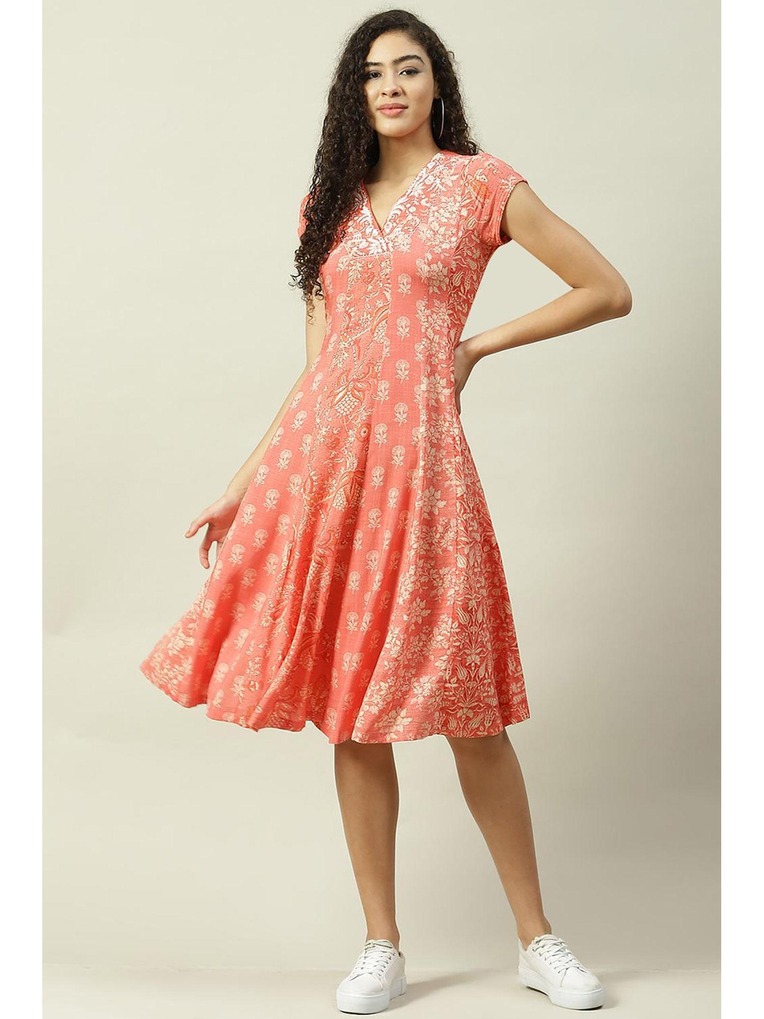 coral flared kurta