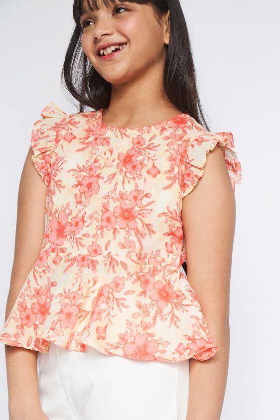 coral floral flared top