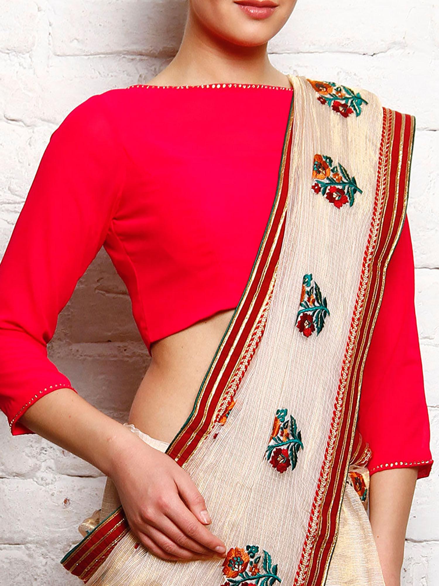 coral georgette blouse