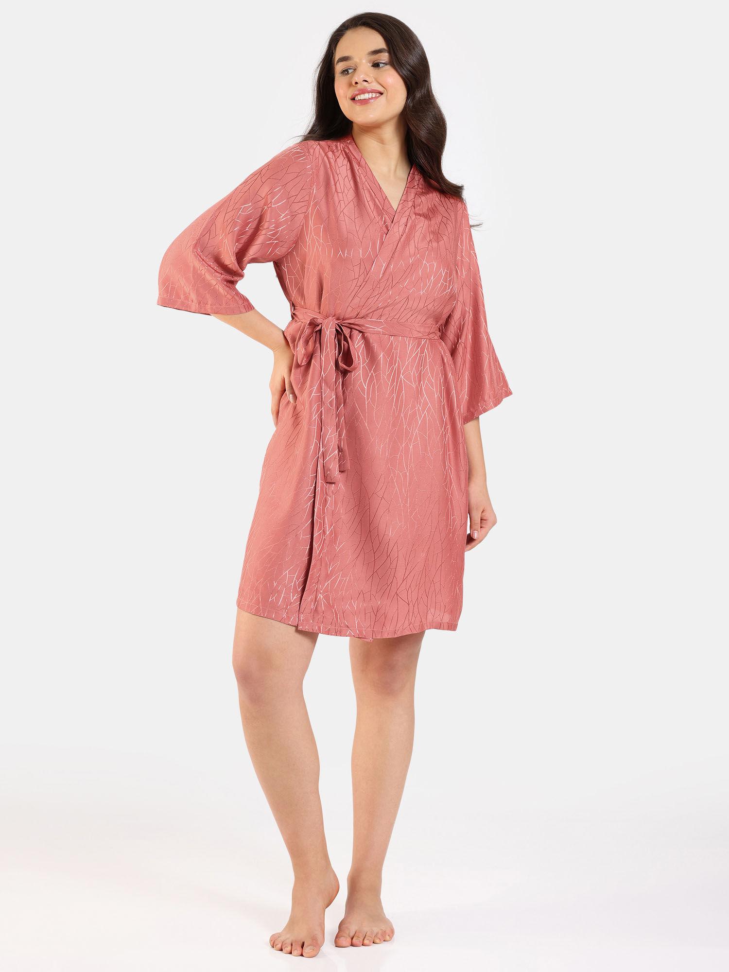 coral glaze woven robe - cinnabar (set of 2)