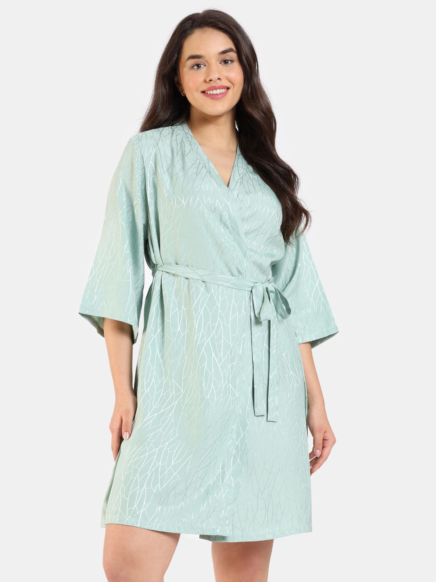 coral glaze woven robe - granite green (set of 2)