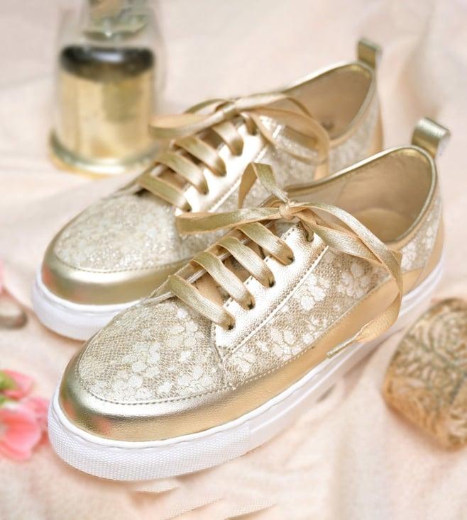 coral haze ivory & gold coral haze andrea sneakers