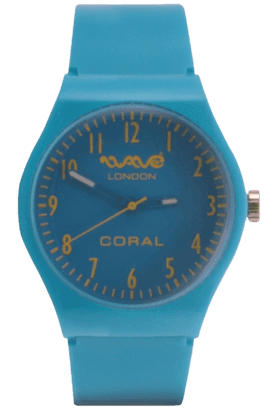 coral neon blue unisex watch