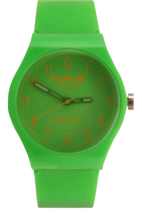 coral neon green unisex watch