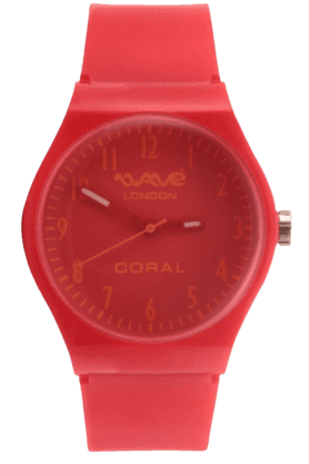 coral neon red unisex watch