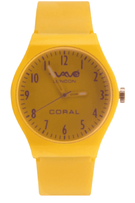 coral neon yellow unisex watch