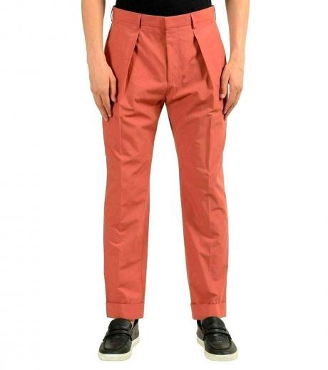 coral pleated casual pants