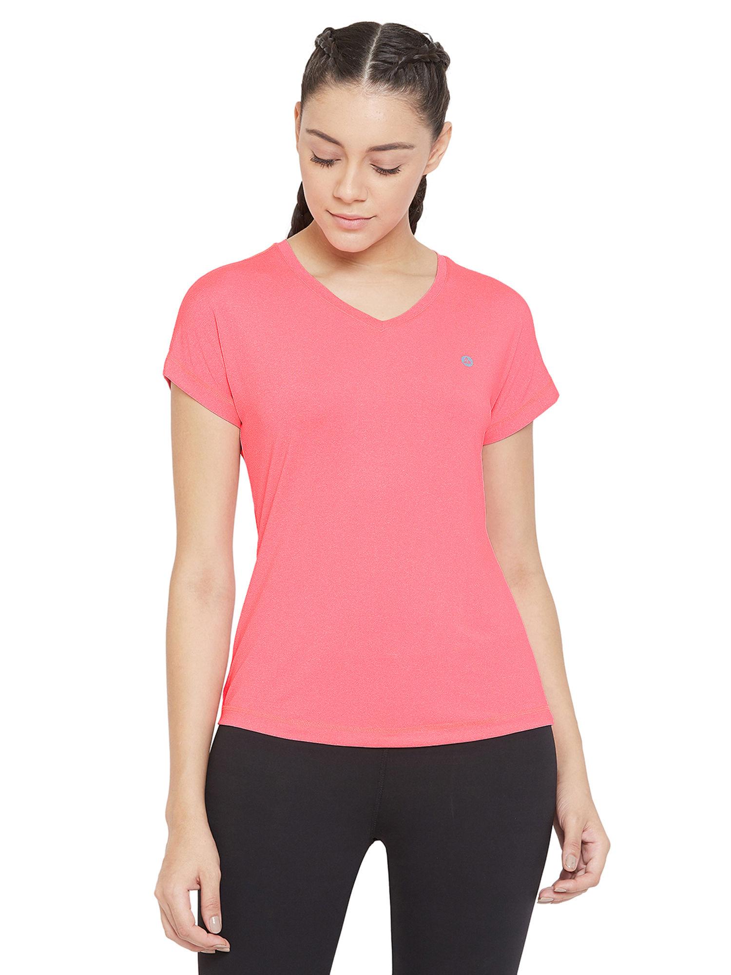 coral short-sleeve light weight quick dry running fitness sports t-shirts