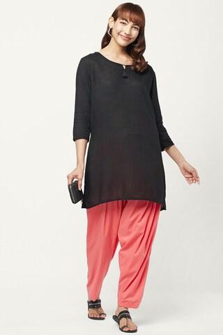 coral solid full length casual women regular fit salwar