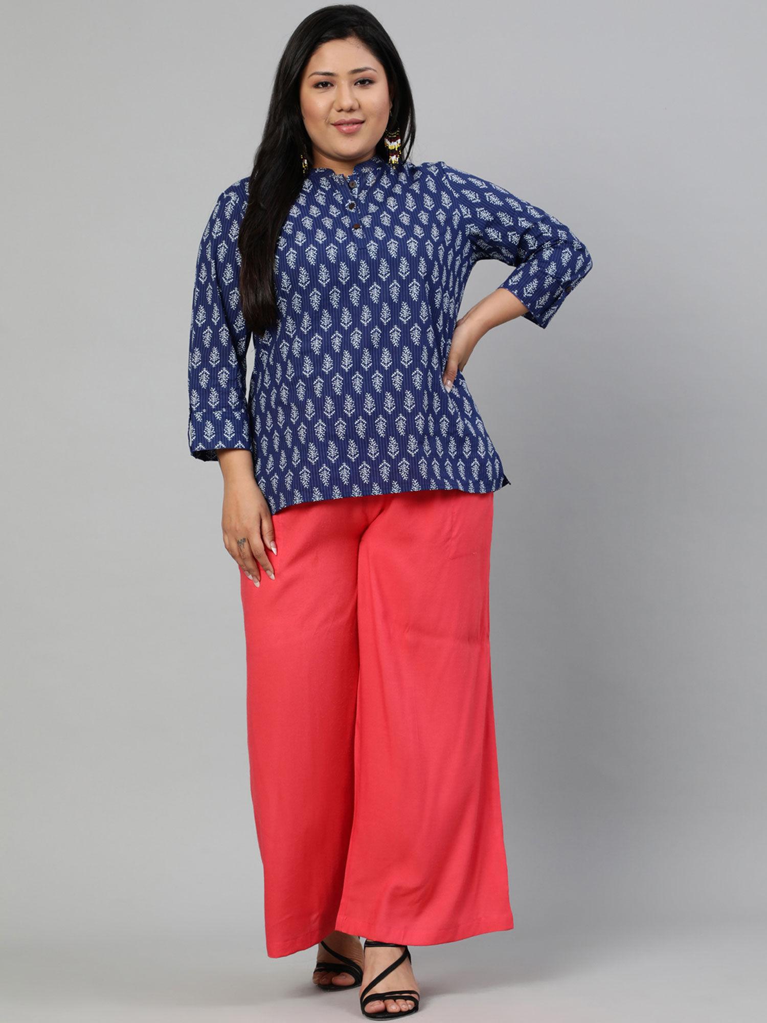 coral solid rayon palazzo