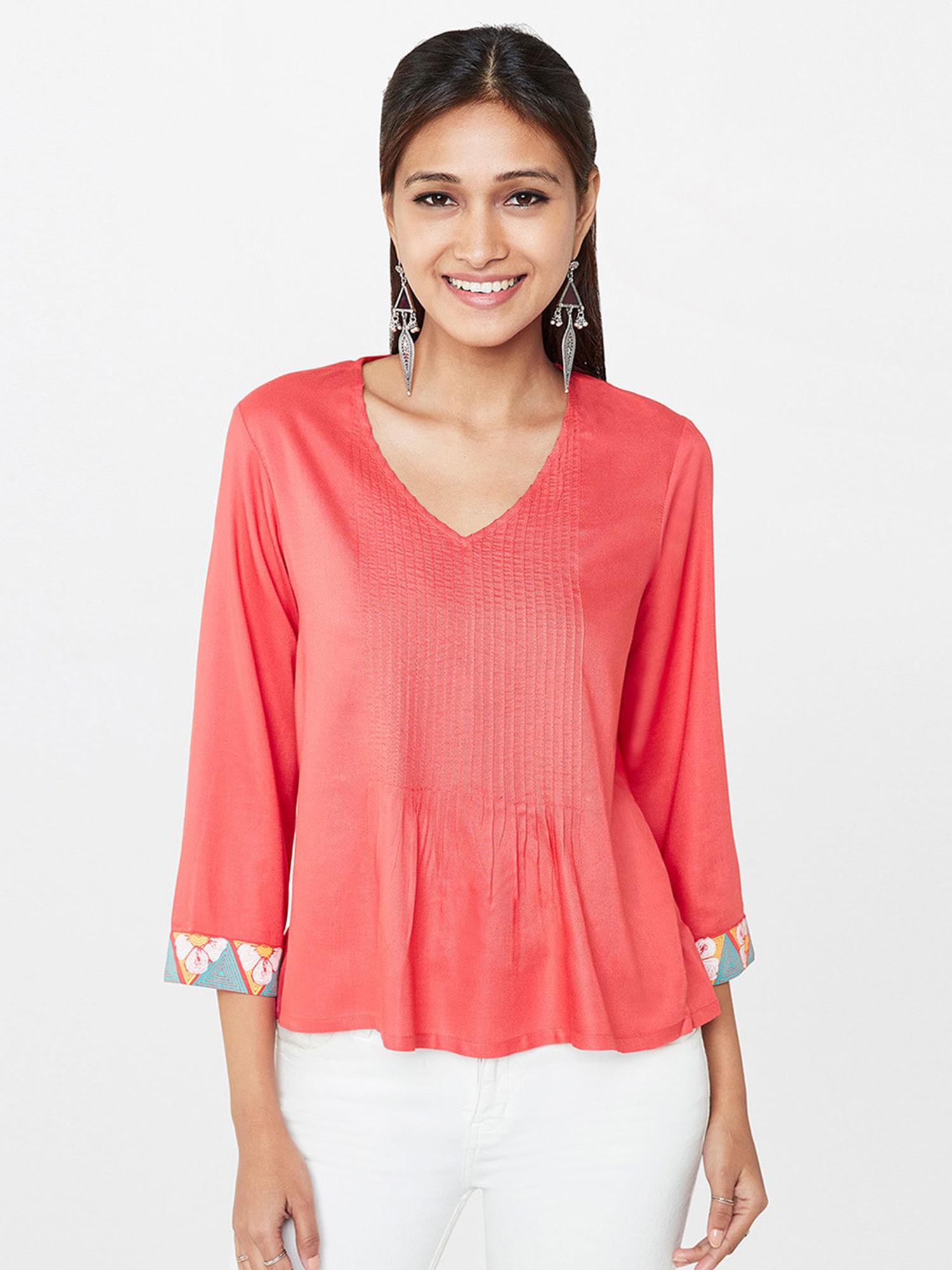 coral solid tunic