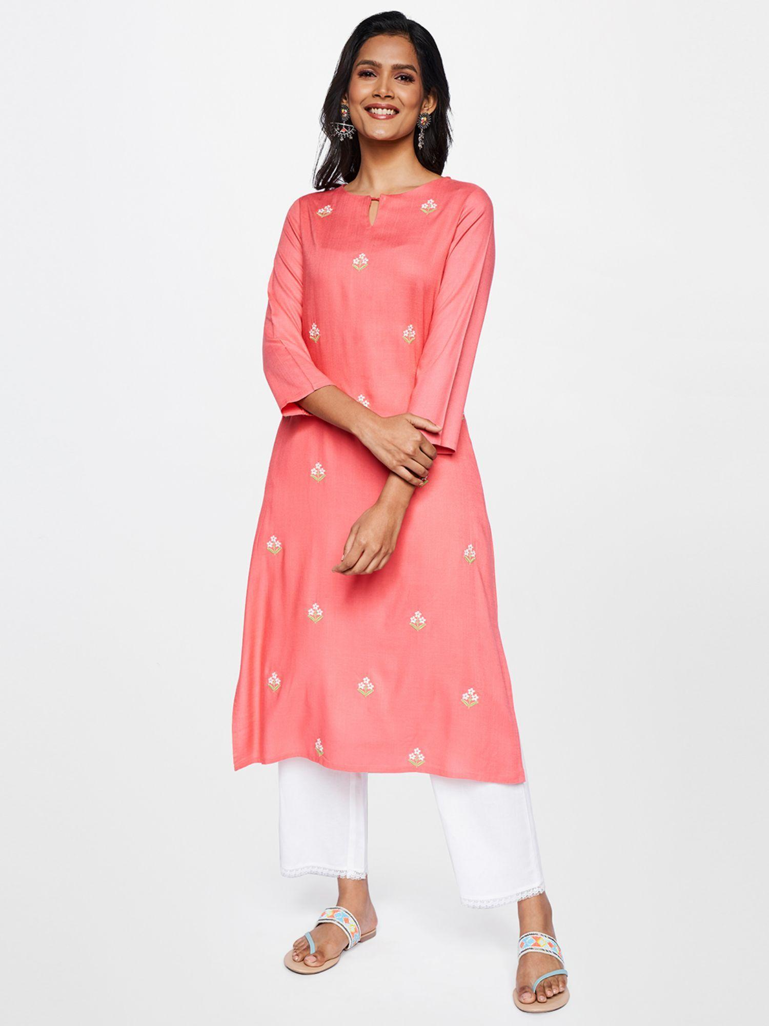 coral straight regular kurta