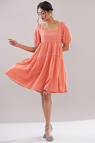 coral sushi voile dress