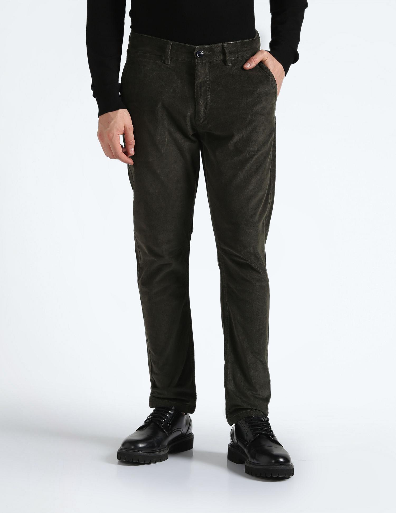 corduroy solid trousers