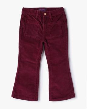 corduroy flat-front pants