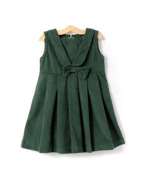 corduroy pleated sleeveless dress