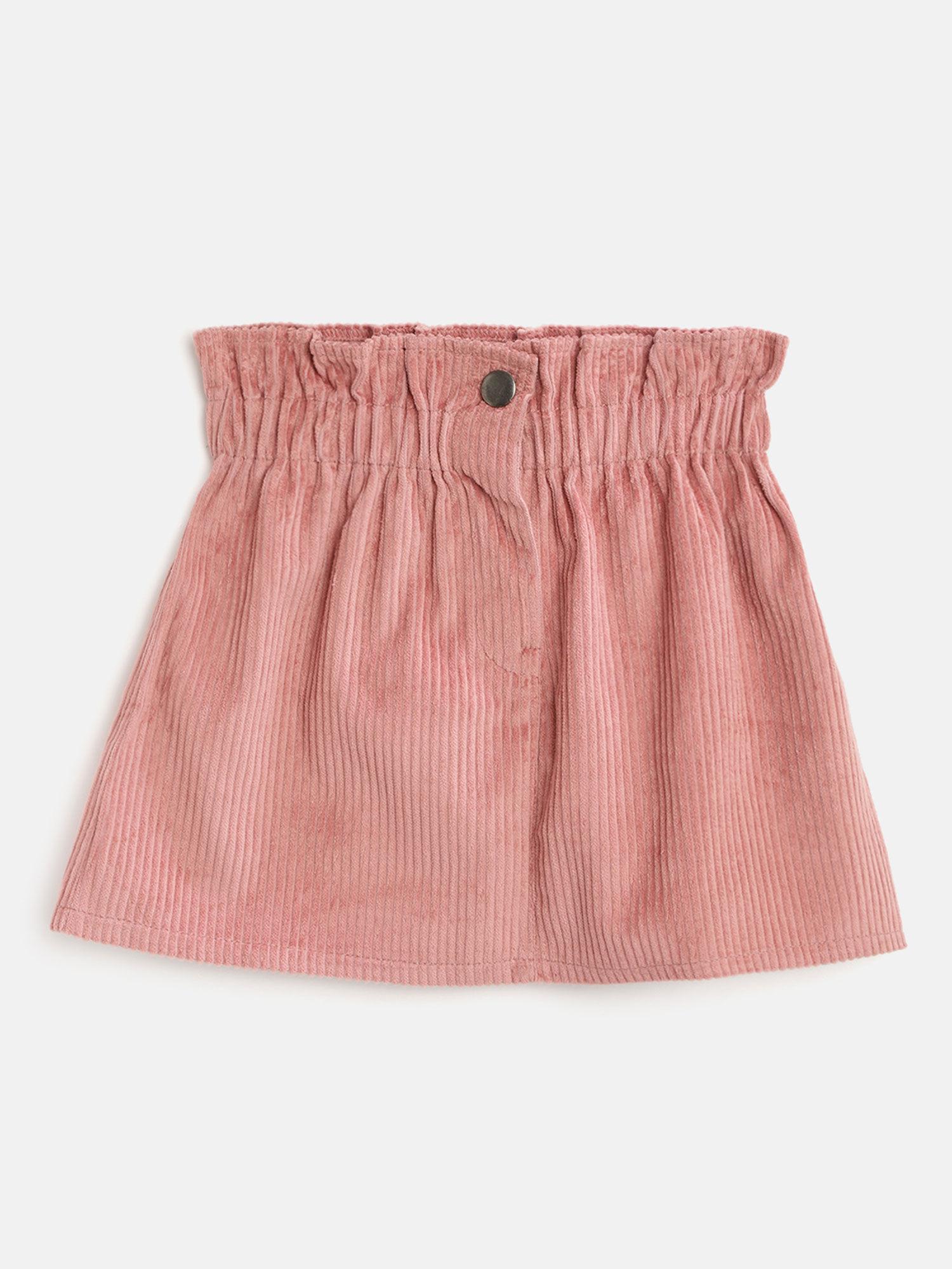 corduroy solid pink skirt