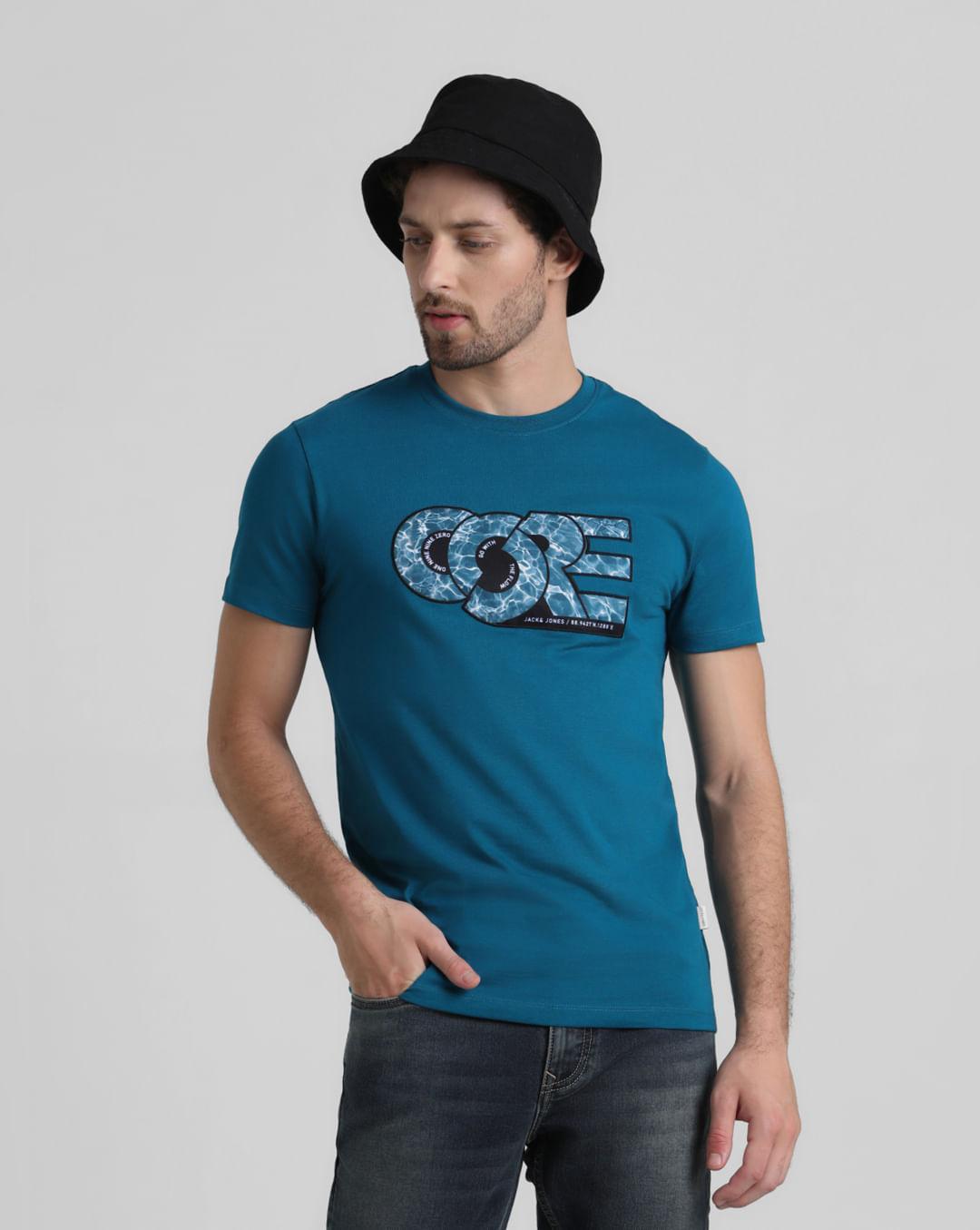 core blue crew neck t-shirt