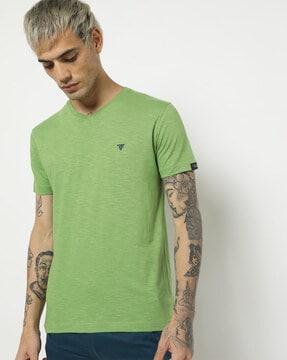 core heathered v-neck t-shirt