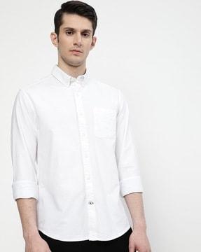 core oxford slim fit shirt with patch pocket