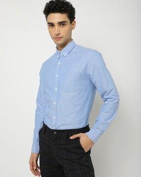 core oxford slim fit shirt with patch pocket