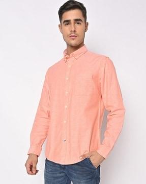 core oxford slim fit shirt with patch pocket