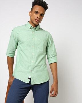 core oxford slim fit shirt with patch pocket