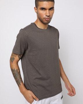 core slub crew-neck t-shirt with brand print
