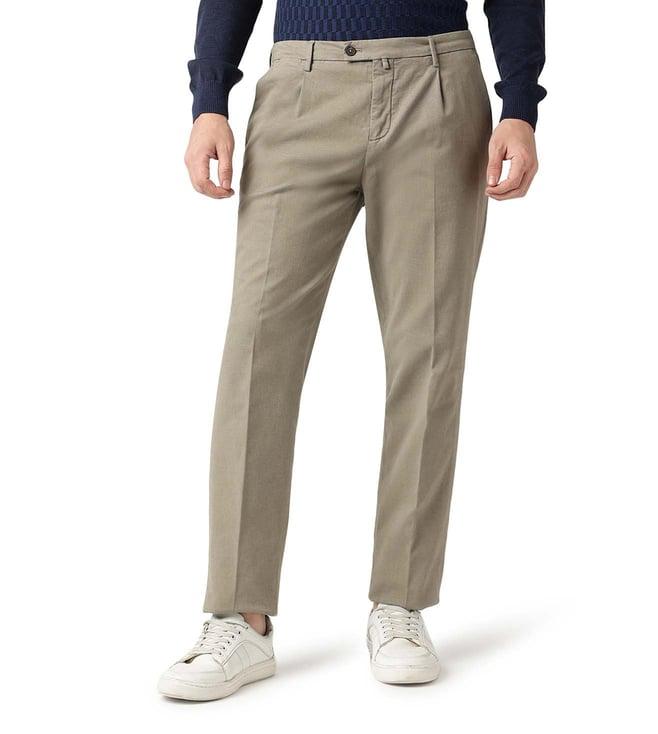 corneliani beige contemporary fit trousers