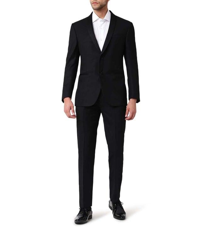 corneliani black comfort fit double boutton suit