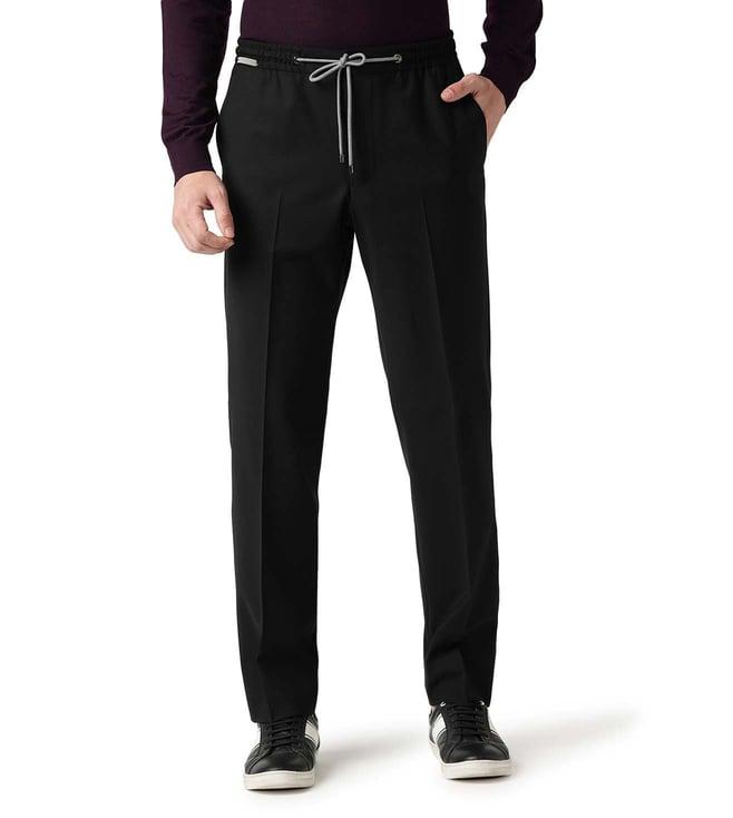 corneliani black contemporary fit trousers