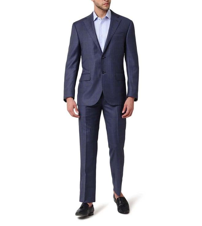 corneliani blue comfort fit double boutton suit