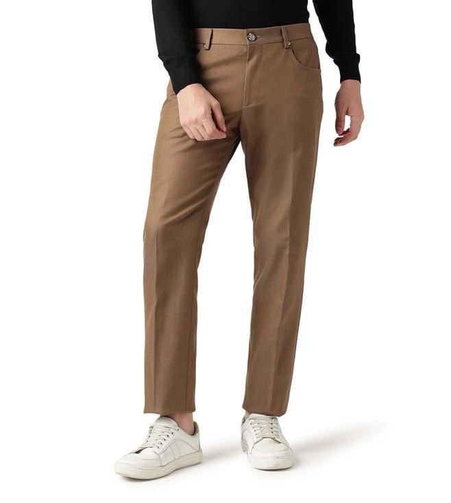 corneliani brown contemporary fit trousers