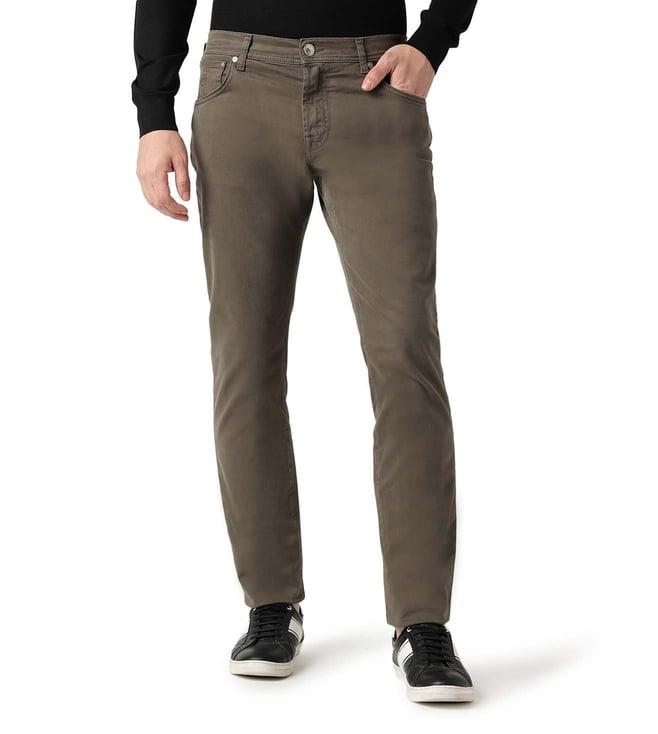 corneliani brown contemporary fit trousers