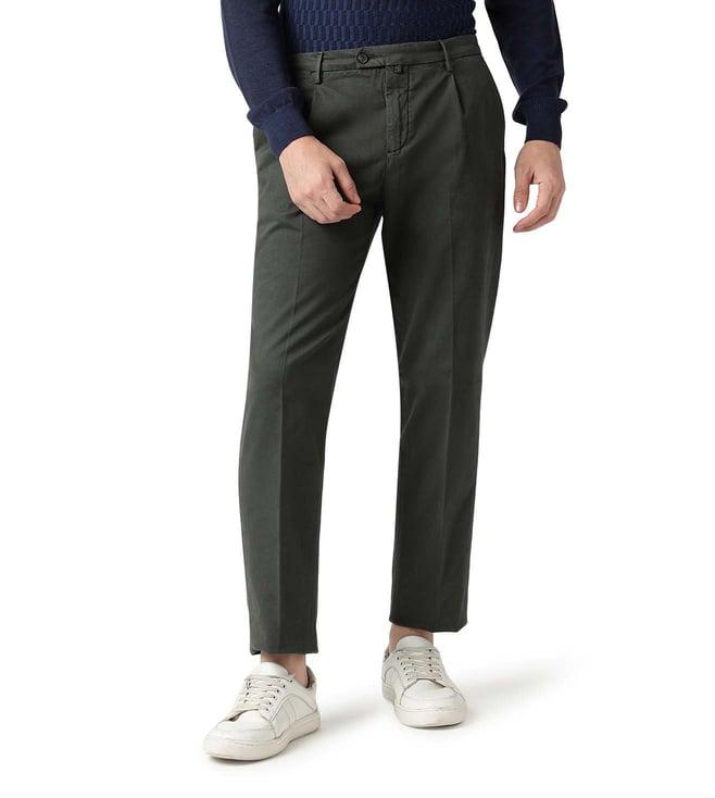 corneliani green contemporary fit trousers