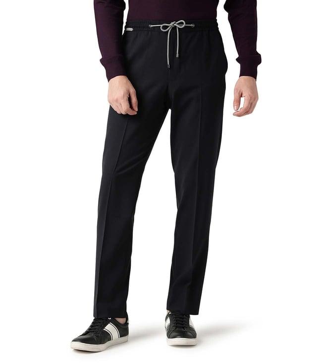 corneliani navy contemporary fit trousers