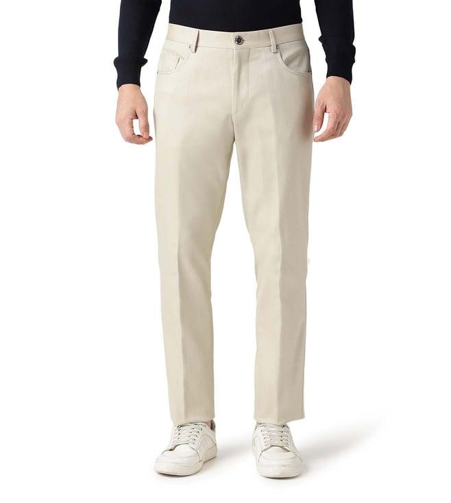 corneliani white contemporary fit trousers