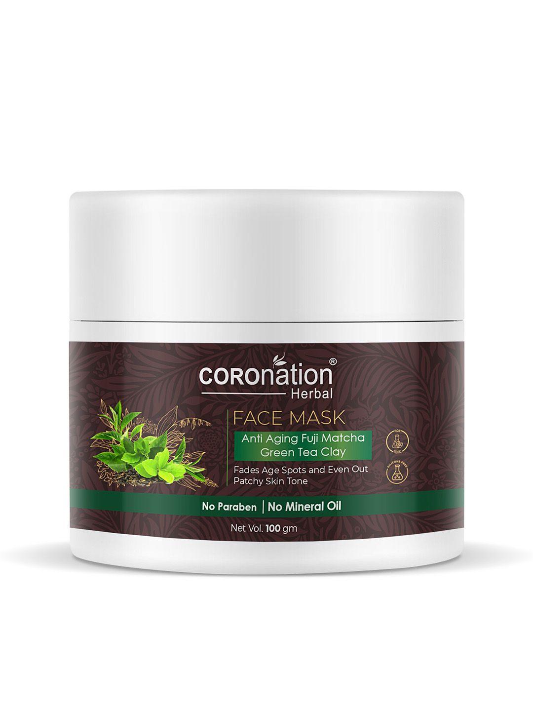 coronation herbal anti-aging fuji matcha green tea clay face mask - 100 g