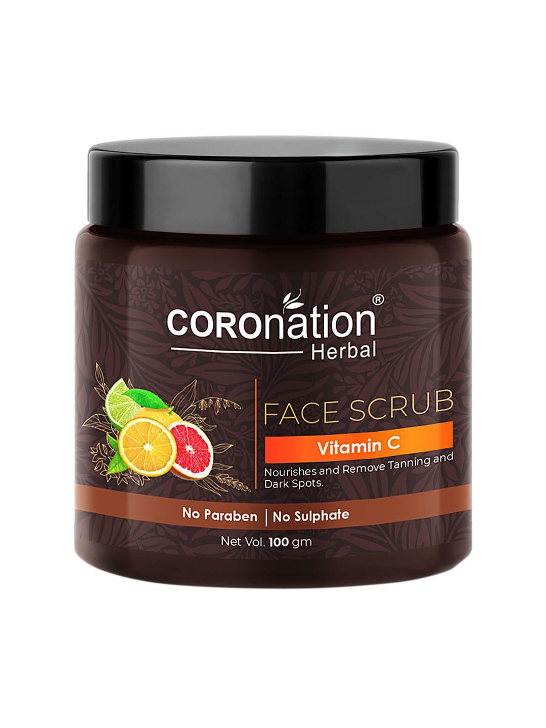 coronation herbal vitamin c face scrub with almond oil for tan & dark spots removal - 100g
