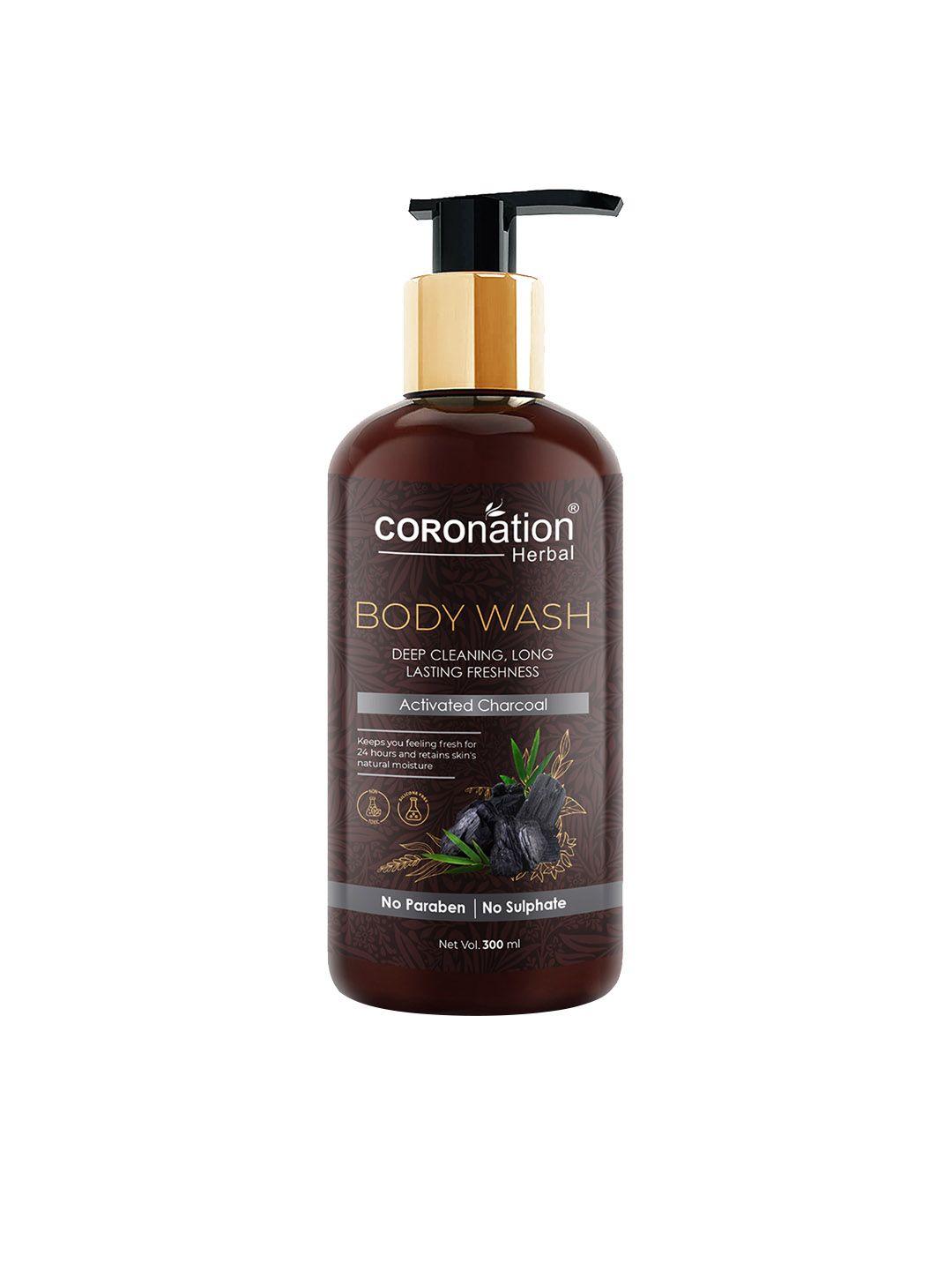 coronation herbal activated charcoal deep cleaning body wash 300 ml