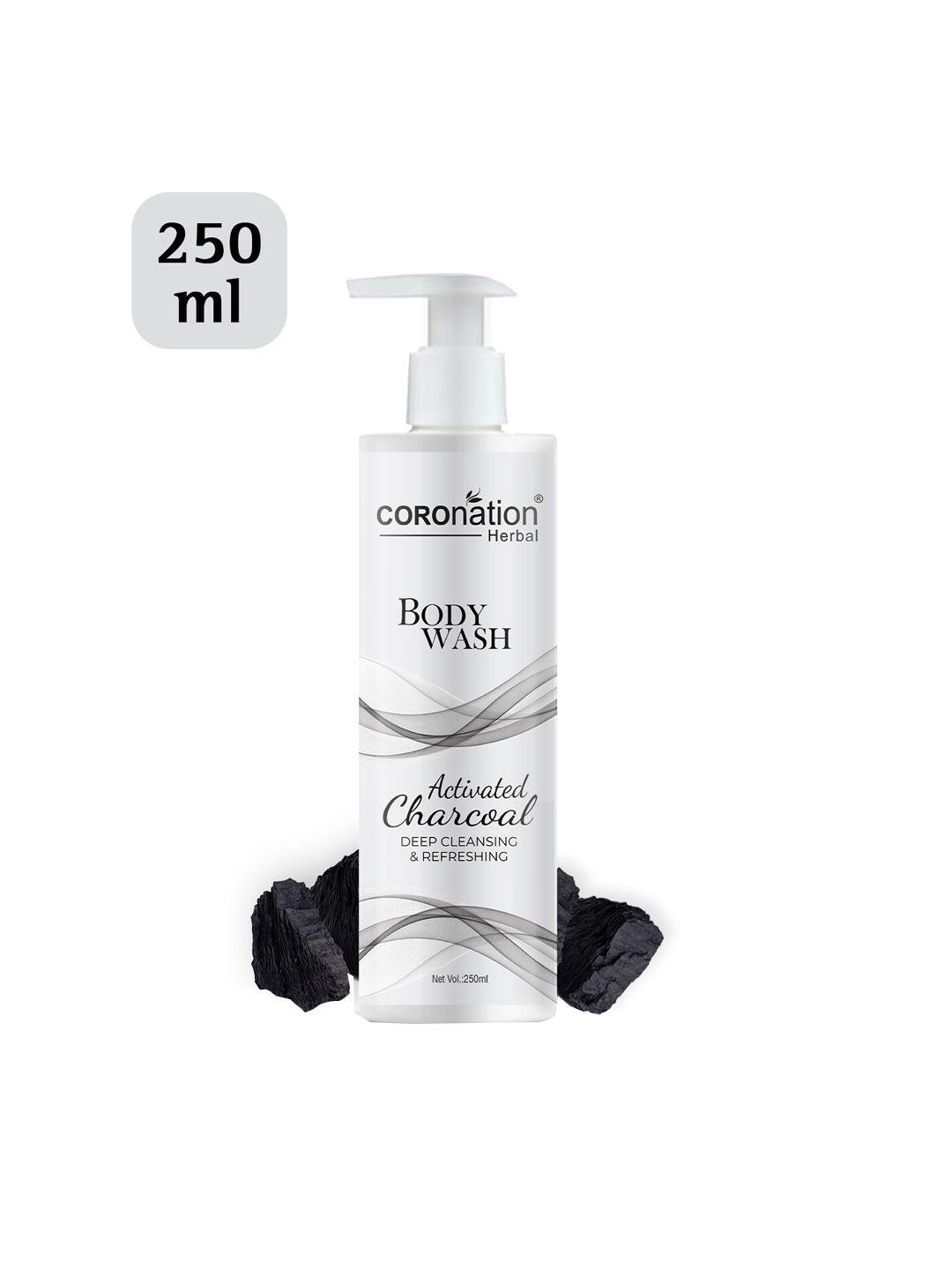 coronation herbal activated charcoal deep cleansing & refreshing body wash - 250 ml