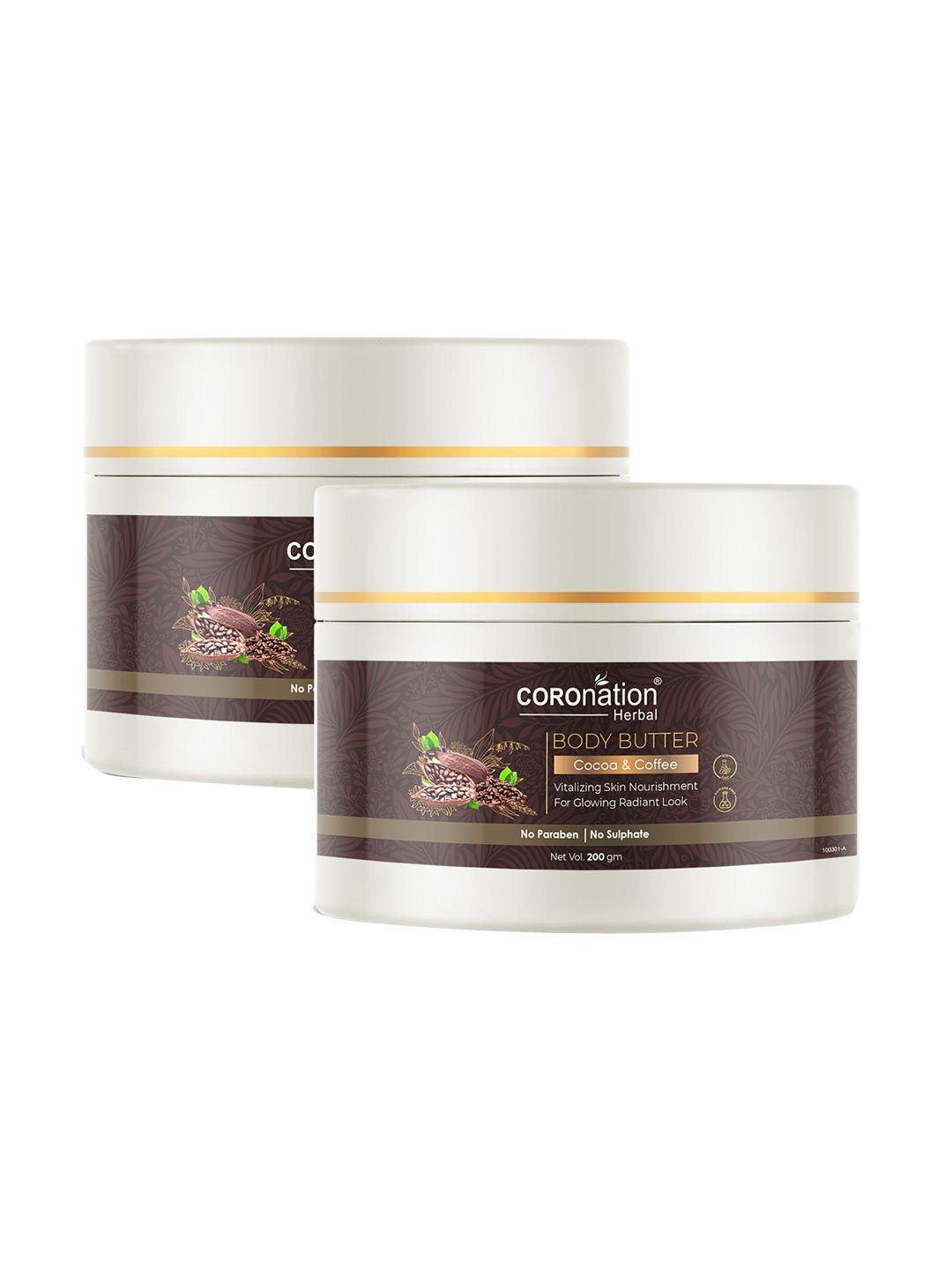 coronation herbal set of 2 cocoa & coffee body butter body lotion 200 gm each