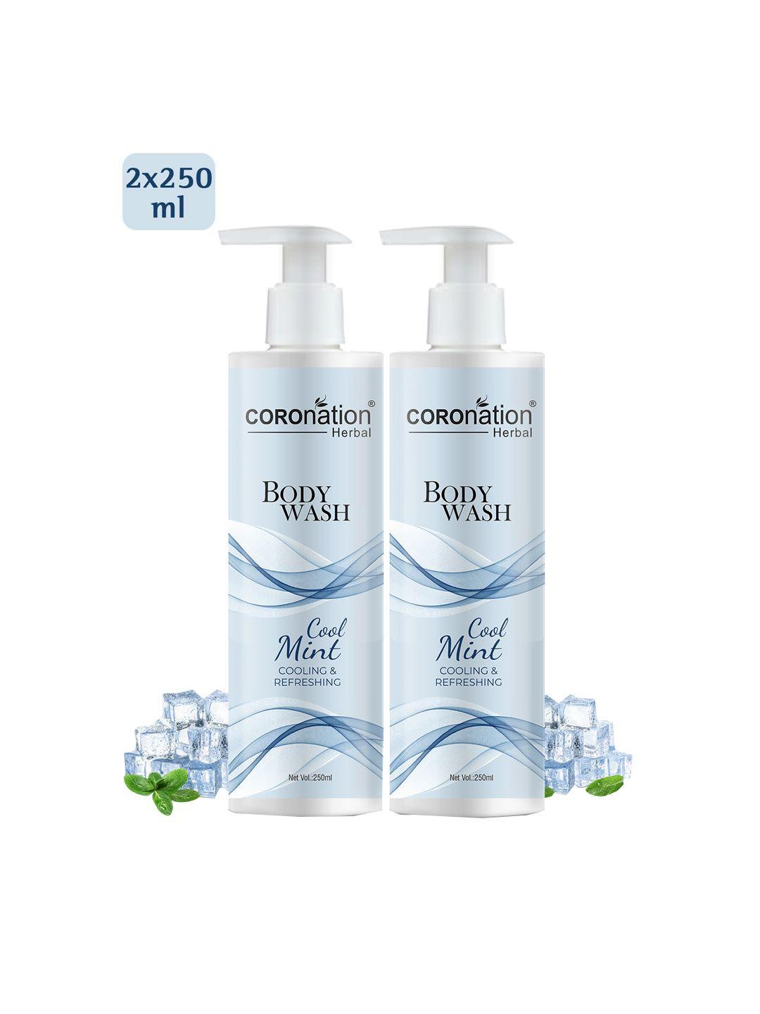 coronation herbal set of 2 cool mint body washes-250ml each