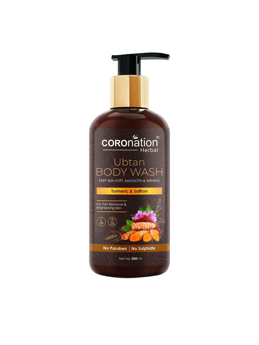 coronation herbal ubtan tan removal body wash with turmeric & saffron - 300 ml