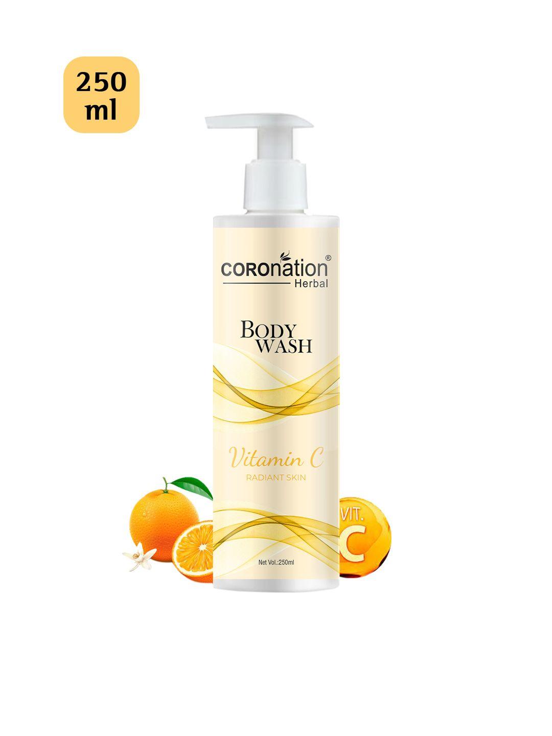 coronation herbal vitamin c radiant skin body wash with neem & oat protein - 250 ml