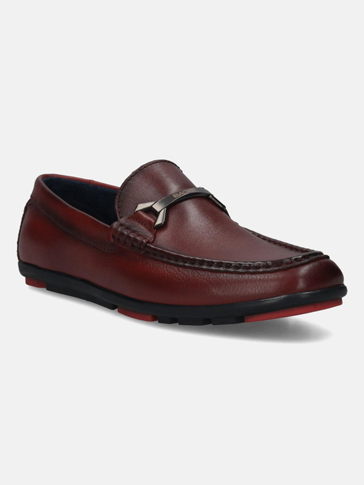 corrado maroon leather mens formal shoes