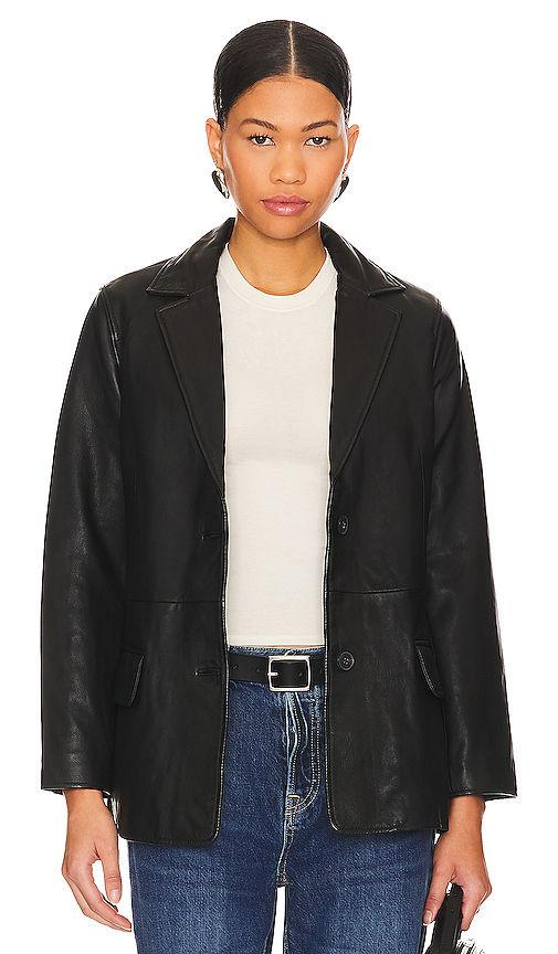 corrina leather blazer
