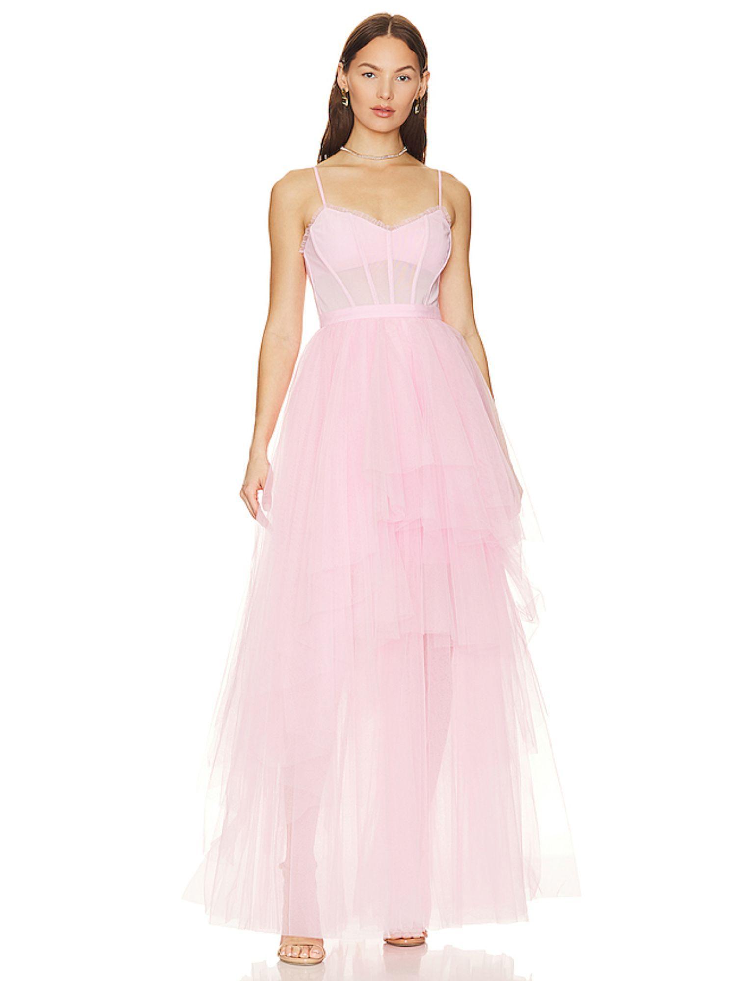 corset tiered gown