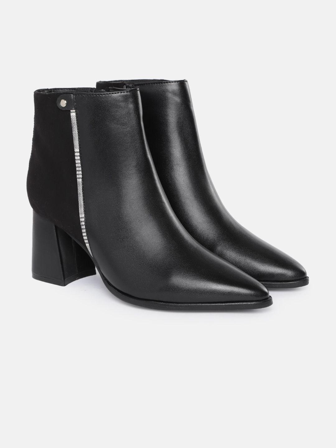 corsica women black solid block heeled boots