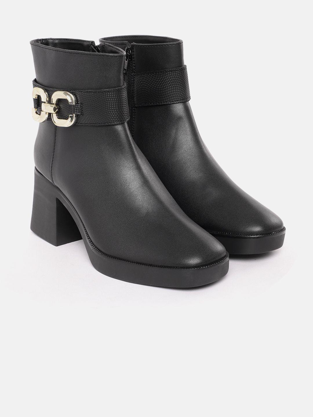 corsica women block heel buckle detail mid-top boots